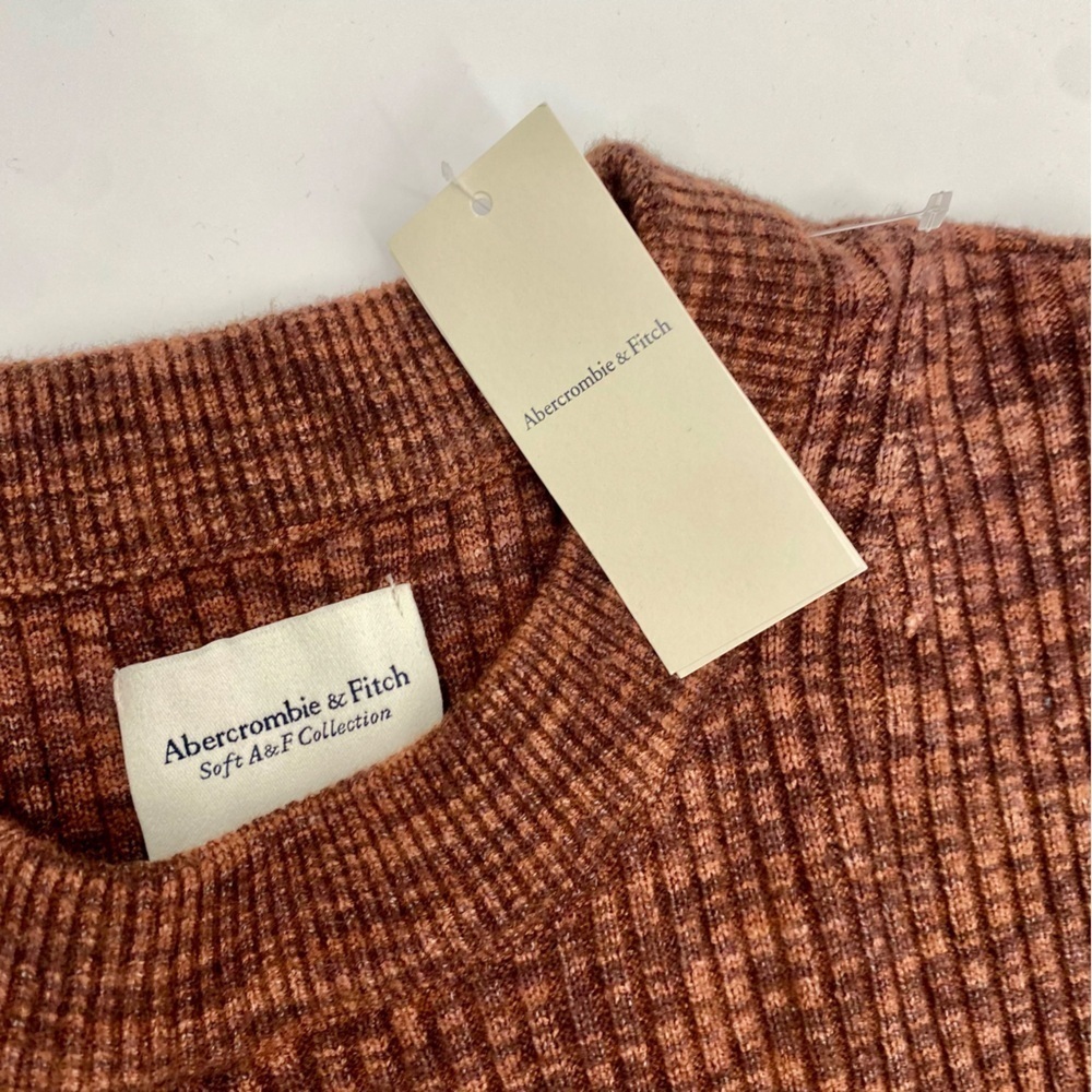 Abercrombie and Fitch Soft a & f ribbed oversized rust sweater size L - Picture 4 of 10